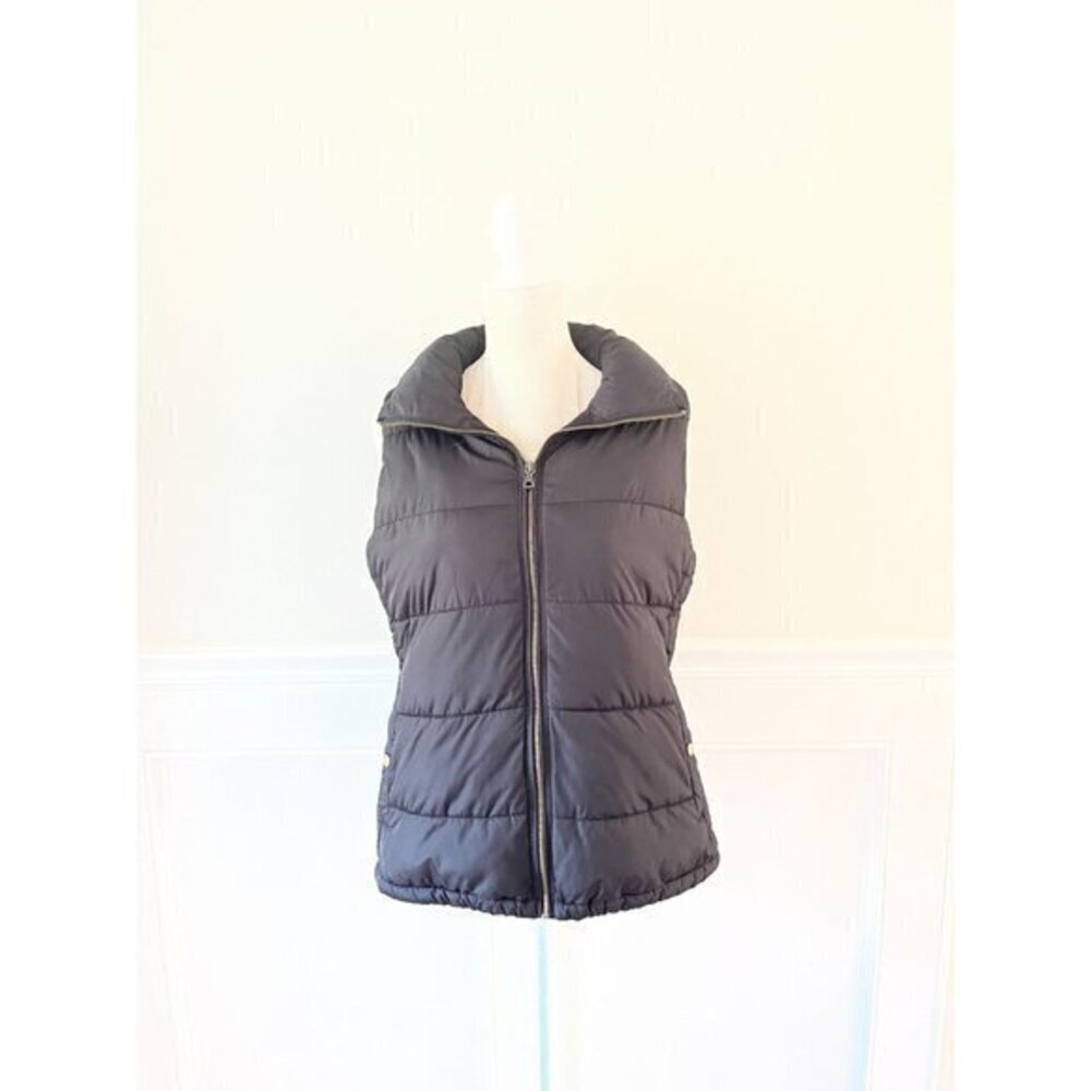 Old Navy Black Puffer Vest M Fleece Lined